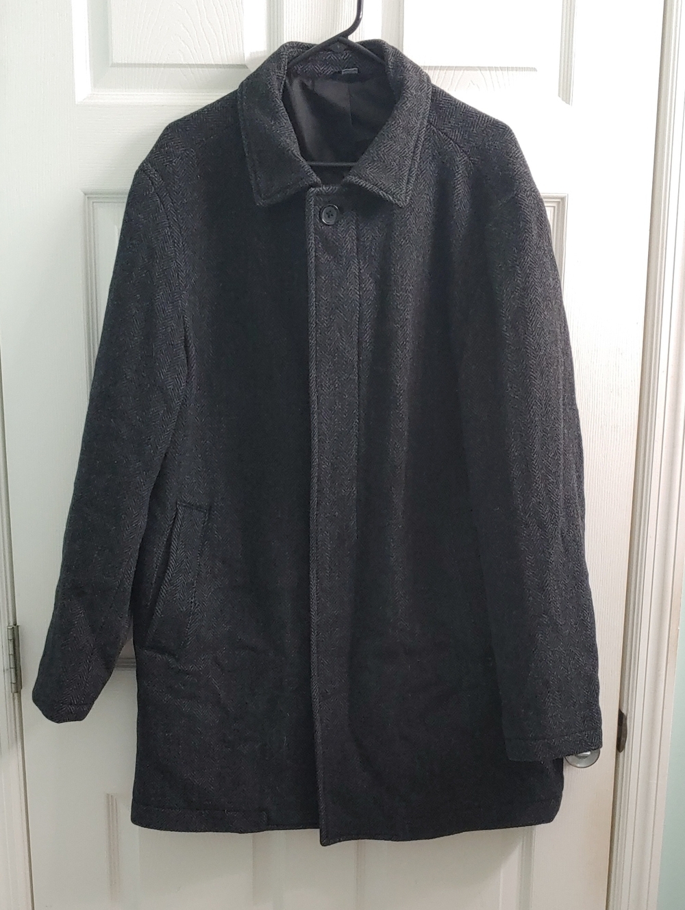 Gap Men's L 100% Wool Coat Gray Peacoat